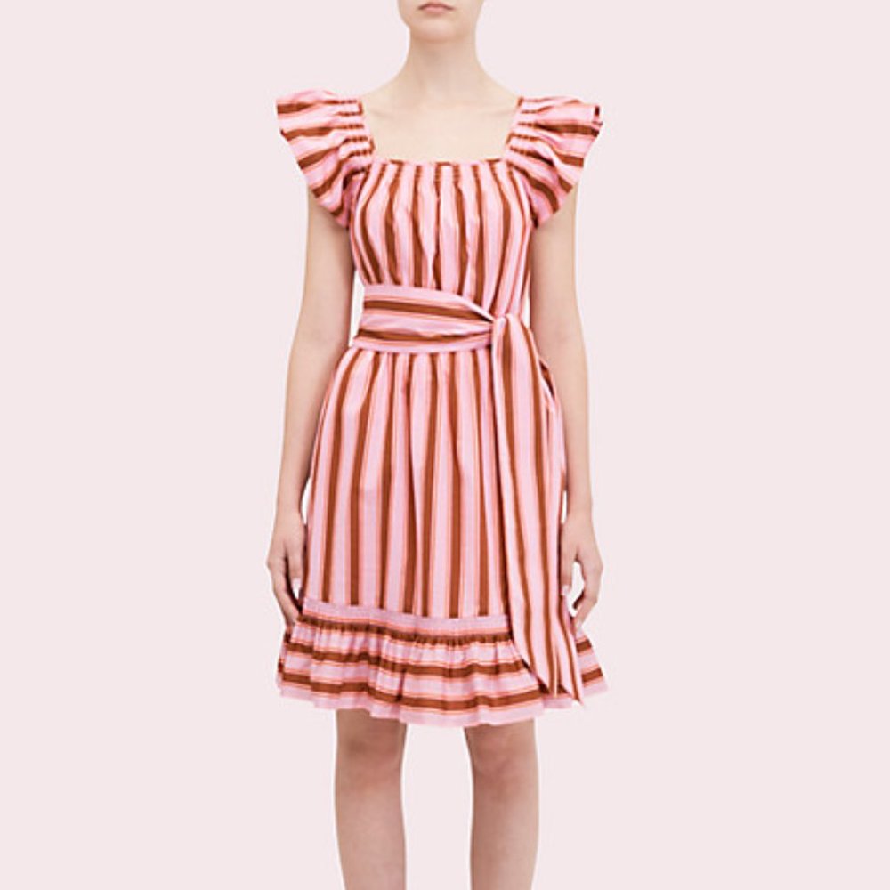 Kate Spade Calais Stripe Flutter Dress